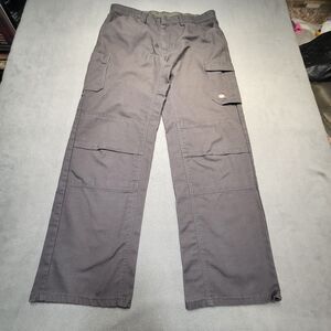 Redkap Cargo Pants Mens 37x32 Gray Straight Leg Workwear Double Knee